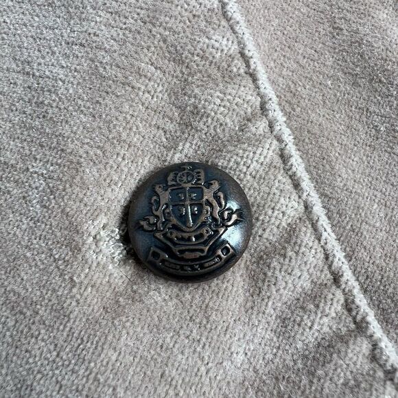 Free People Velvet Military Blazer Womens Small Pink Raw Ruffled Hem Jacket - Picture 6 of 13